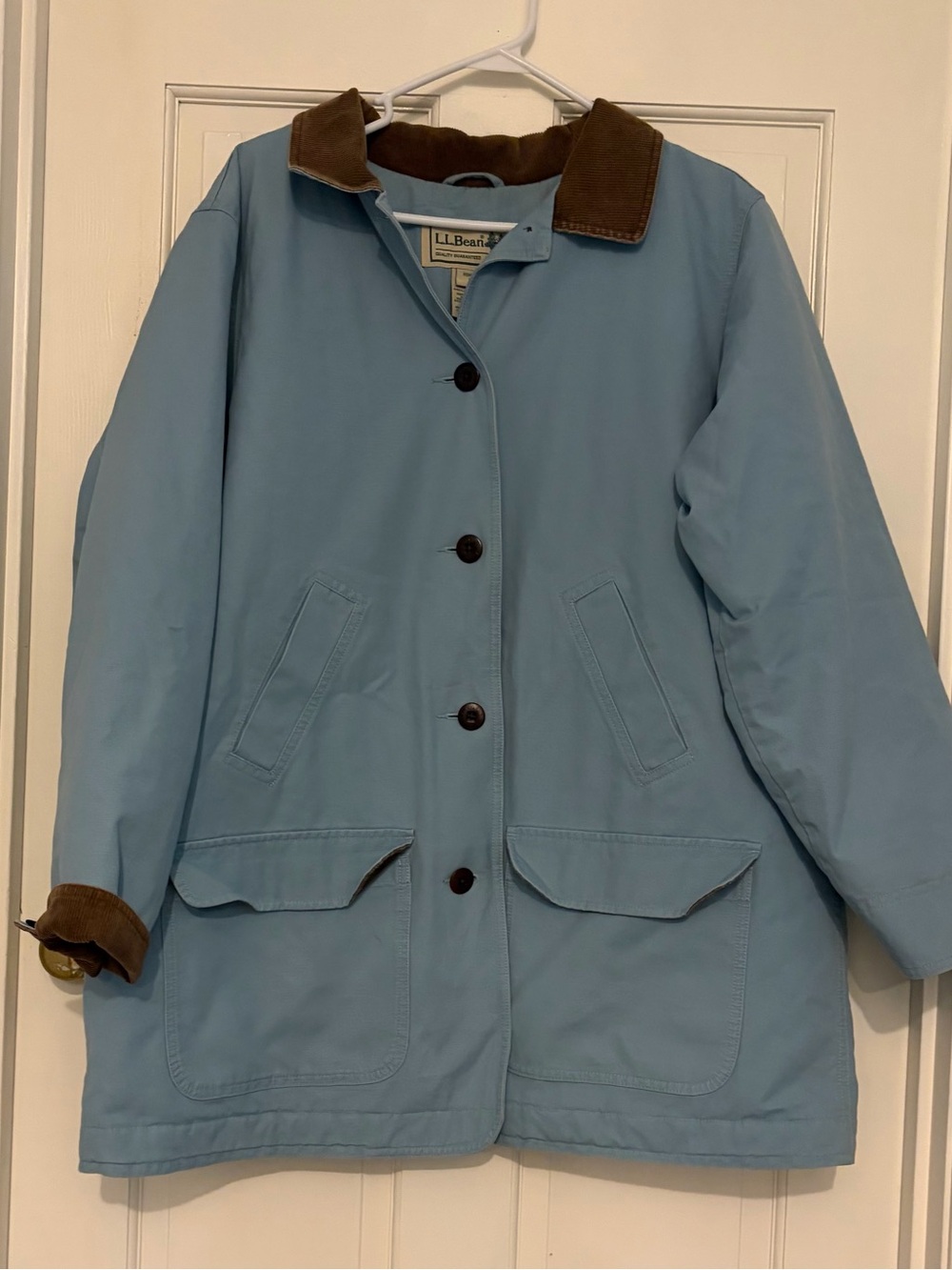 90s LL Bean 1X Women’s Light Blue Adirondack Barn Thinsulate Lined Coat Like New